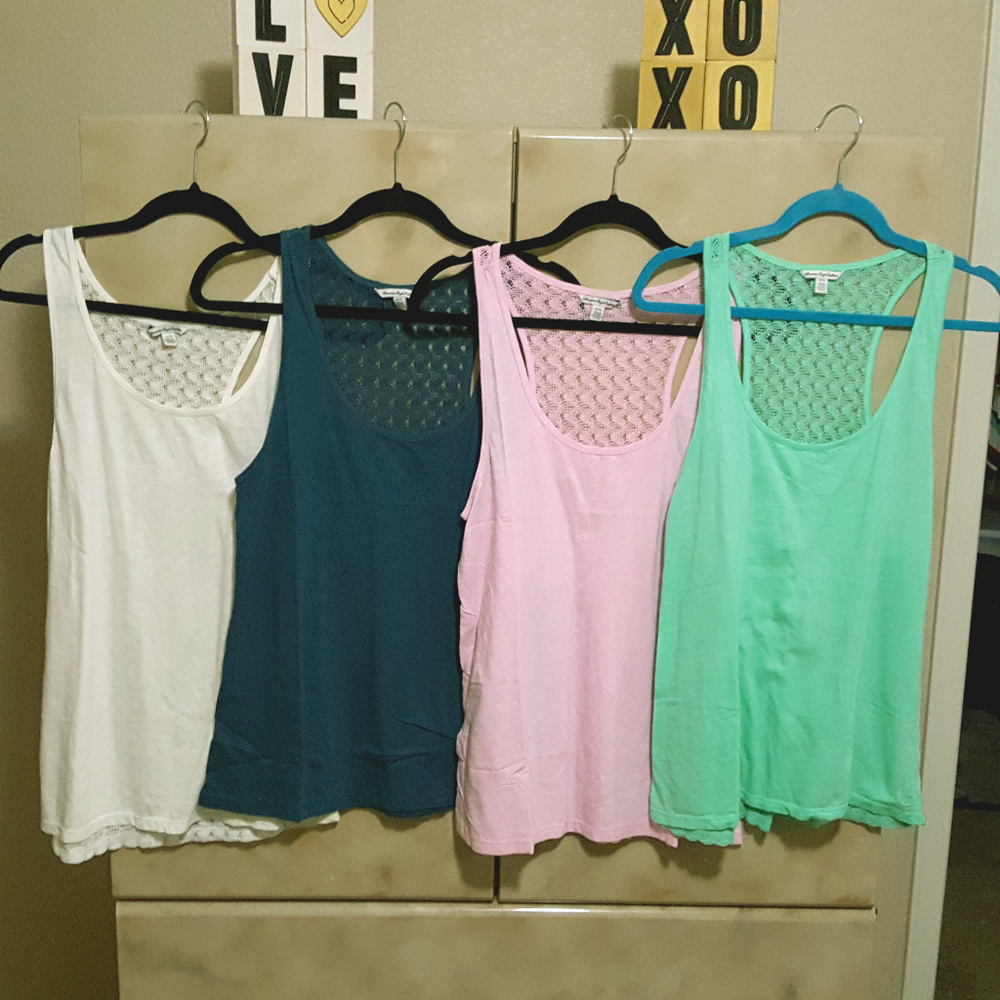NWOT American Eagle Lace Back Tank Top Bundle XL